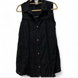 Womens Dotti shirt dress black cover up size M - NWOT